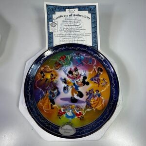 Bradford Exchange Disney Enchanted Dance Plate Mickey Minnie COA 811-513.2 913A